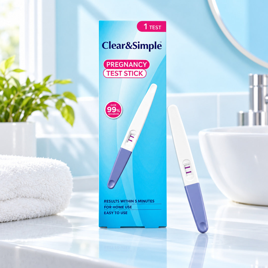 Clear And Simple Pregnancy Test Stick Midstream Single