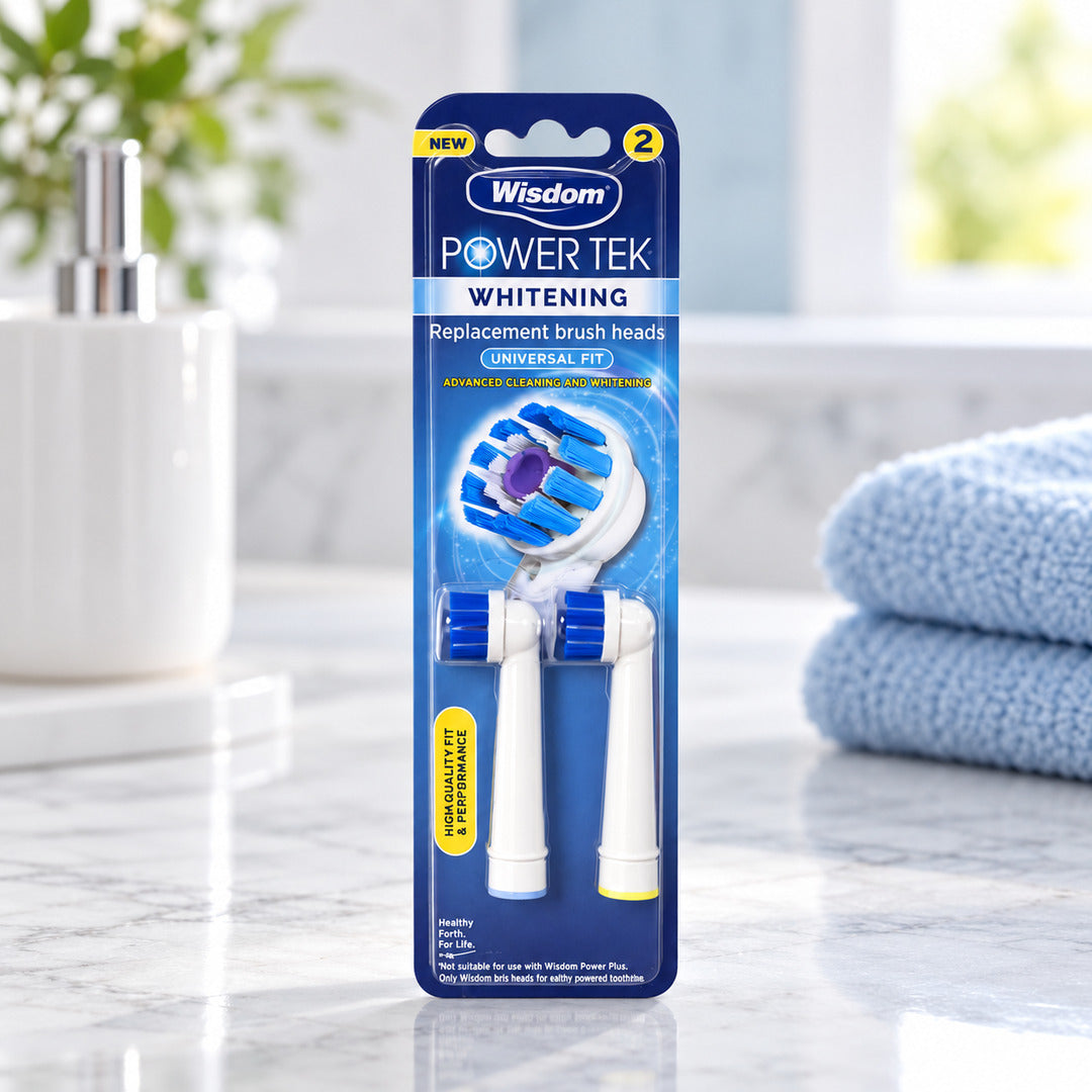 Wisdom Power tech Whitening Replacement brush Heads 2 pack