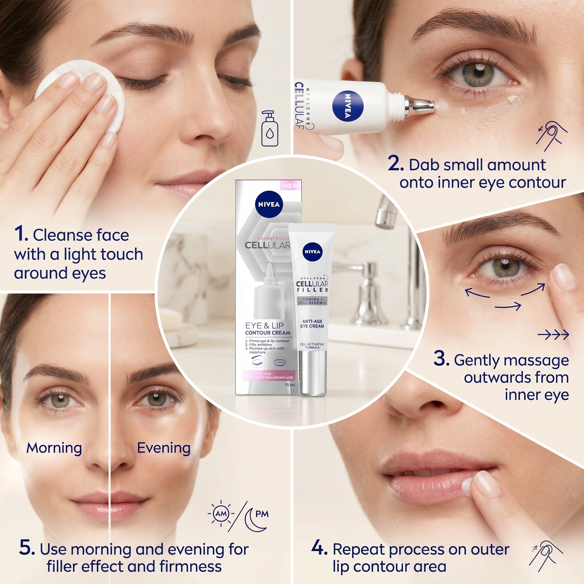 Nivea Expert Filler Cellular Eye & Lip Contour Cream 15ml