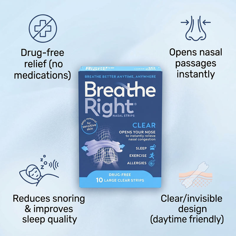 Breathe Right Nasal Strip Clear Large 10