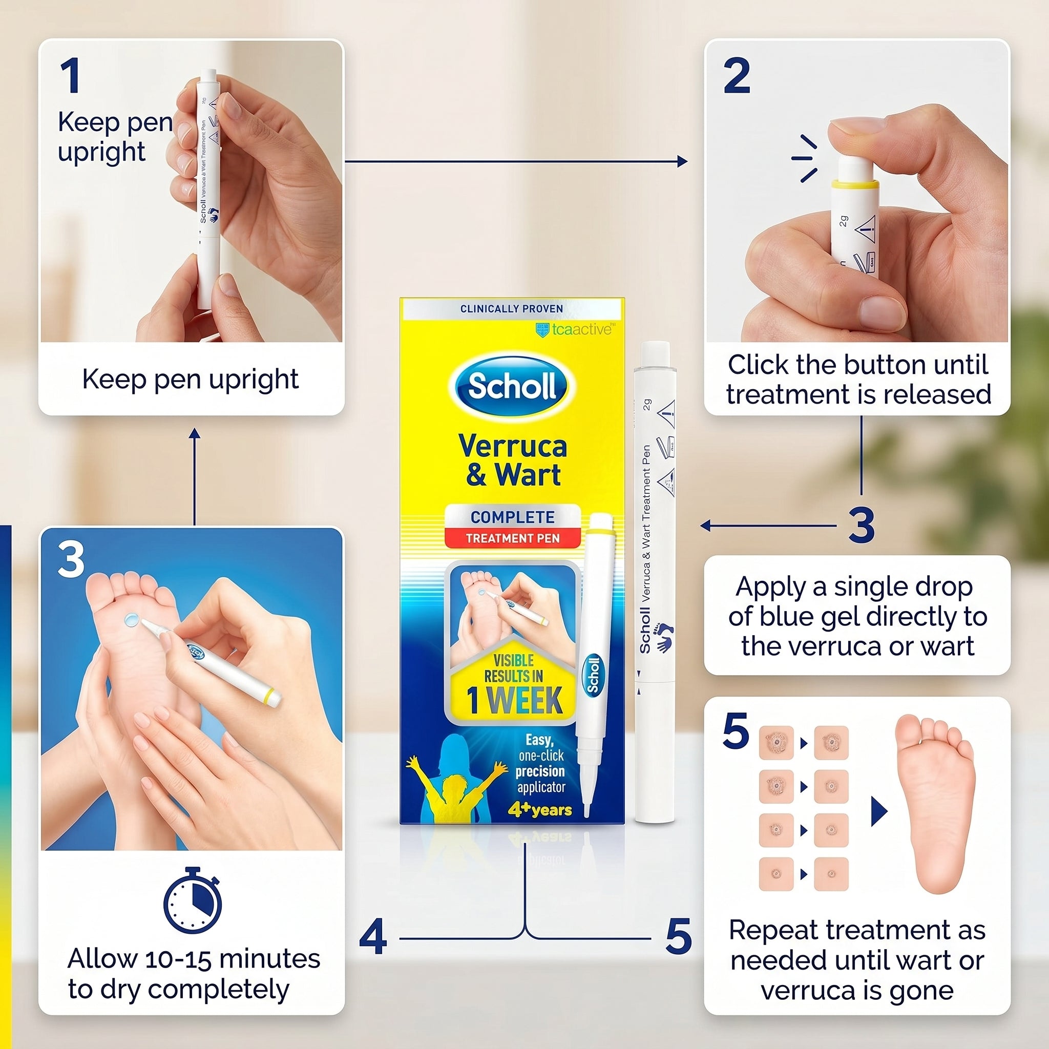 Scholl Verruca and Wart Complete Treatment Pen 2g