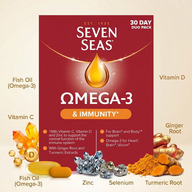 Seven Seas Omega-3 & Immunity 1000mg Fish Oil 30 Day Duo Pack