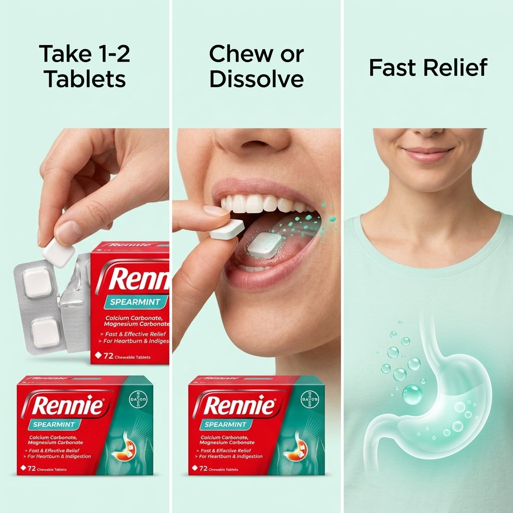 Rennie Spearmint 72 Tablets