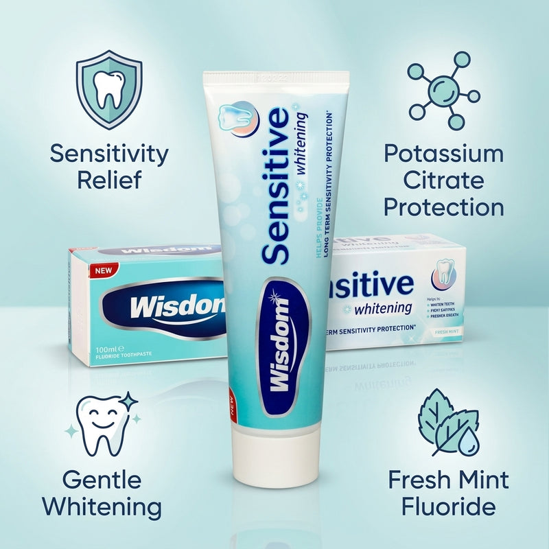 Wisdom Sensitive Whitening Fresh Mint Fluoride Toothpaste 100ml