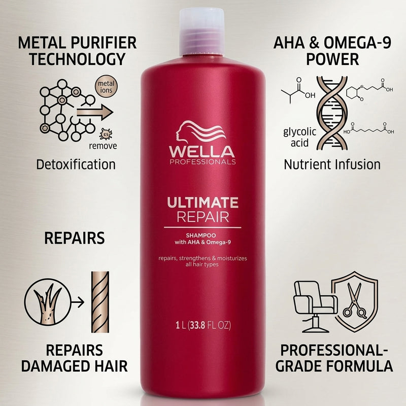 Wella Ultimate Repair Shampoo with AHA & Omega-9 1000ml