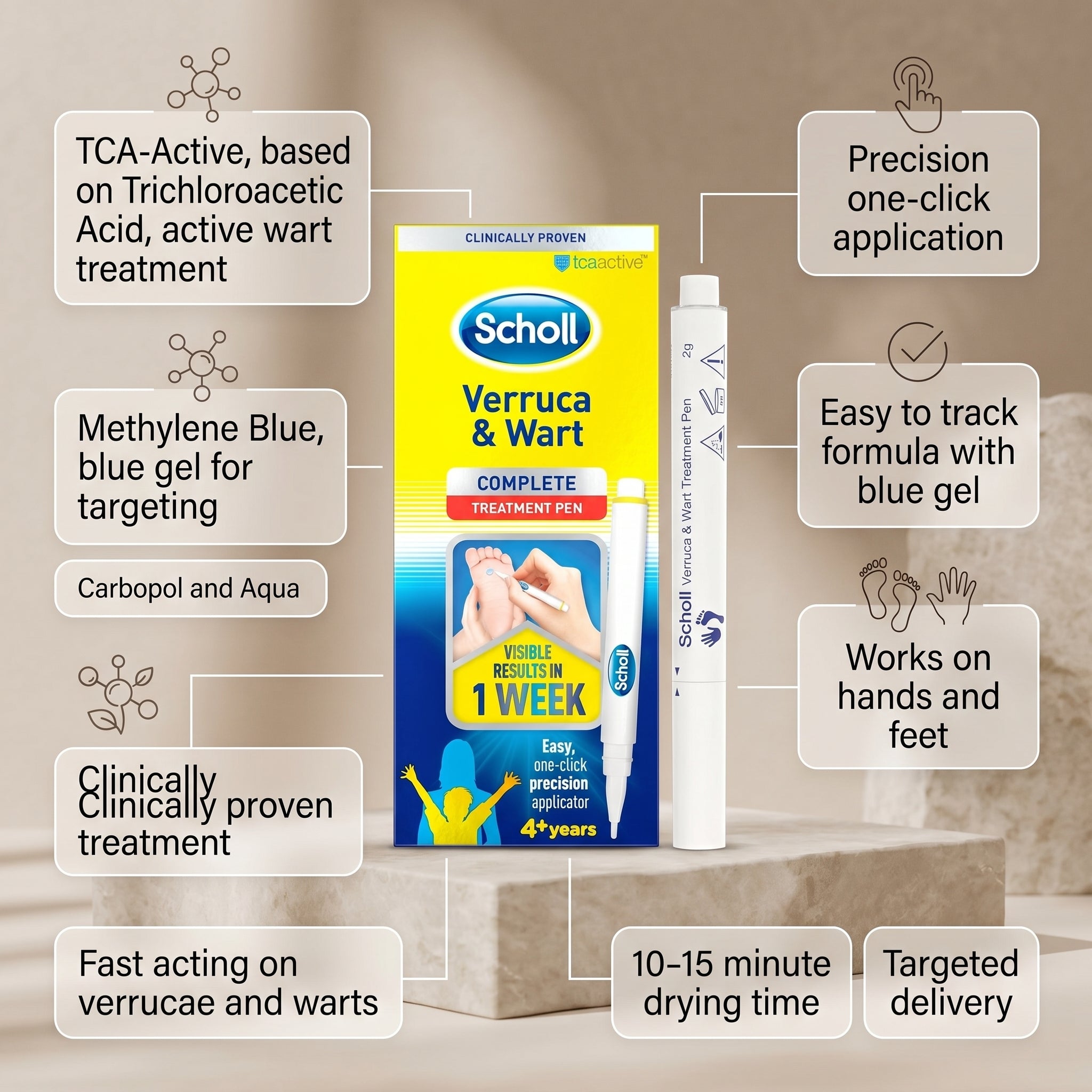 Scholl Verruca and Wart Complete Treatment Pen 2g