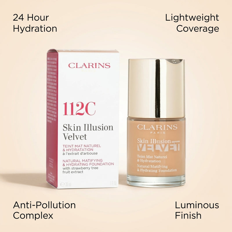 Clarins 112C Skin Illusion Velvet Foundation 30 ml