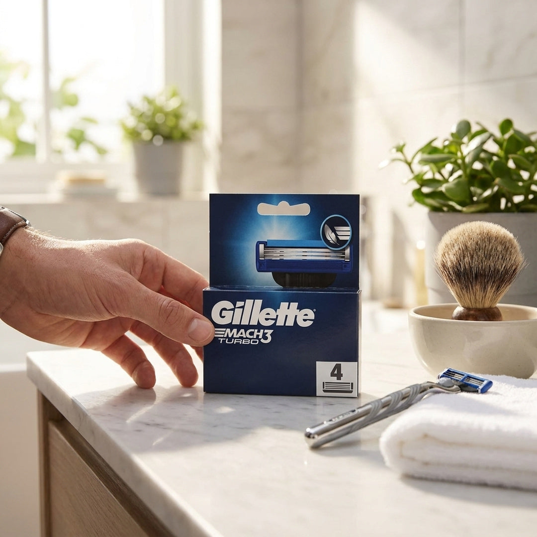 Gillette Mach3 Turbo Razor Blades 4 Pcs