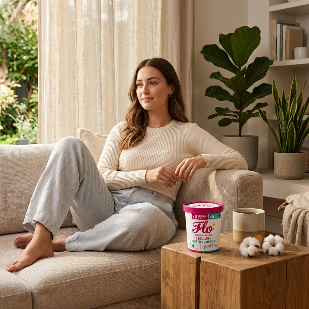Flo Organic Cotton Non-Applicator Tampons 8 Regular + 8 Super