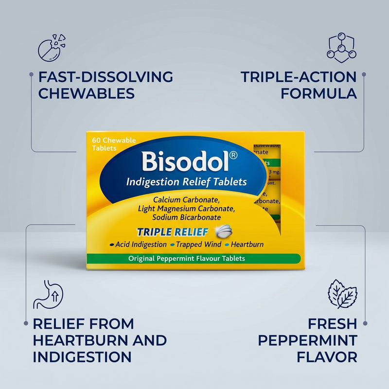 BISODOL INDIGESTION RELIEF TABLETS 60tabs