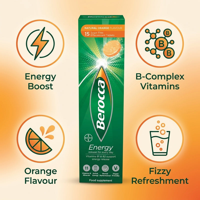 Berocca Orange Energy Vitamin Tablets 15tabs