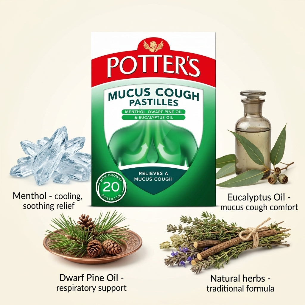 Potter's Mucus Cough Non-Drowsy 20 Pastilles