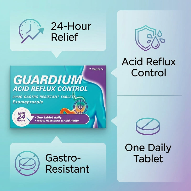 Guardium Acid Reflux Control 20mg Gastro-Resistant Tablets 7tab