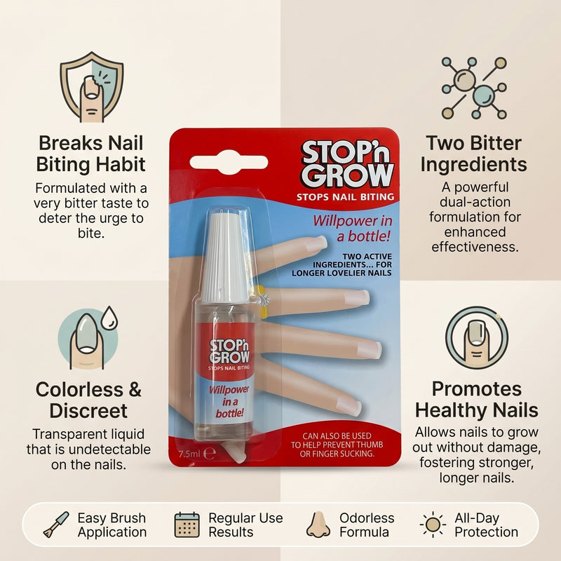 Stop N Grow Stops Nail Biting Deterrent 7.5ml