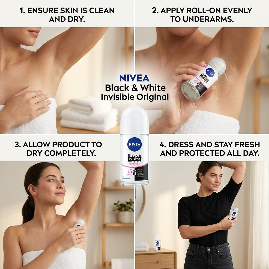 Nivea Black and White Invisible Original Anti-Perspirant Roll-On 50ml