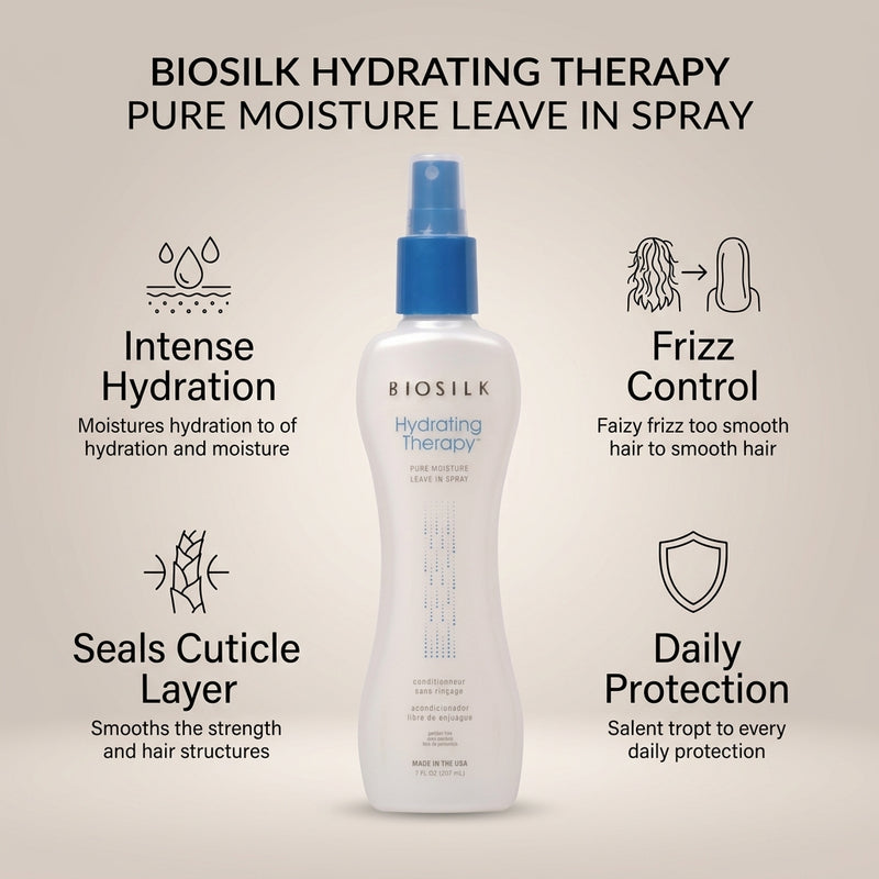 BIOSILK HYDRATING THERAPY PURE MOISTURE LEAVE IN SPRAY 207ML
