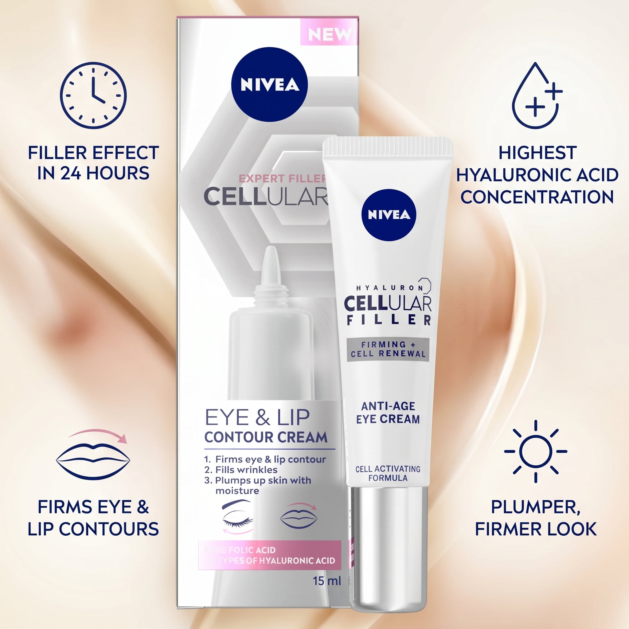 Nivea Expert Filler Cellular Eye & Lip Contour Cream 15ml