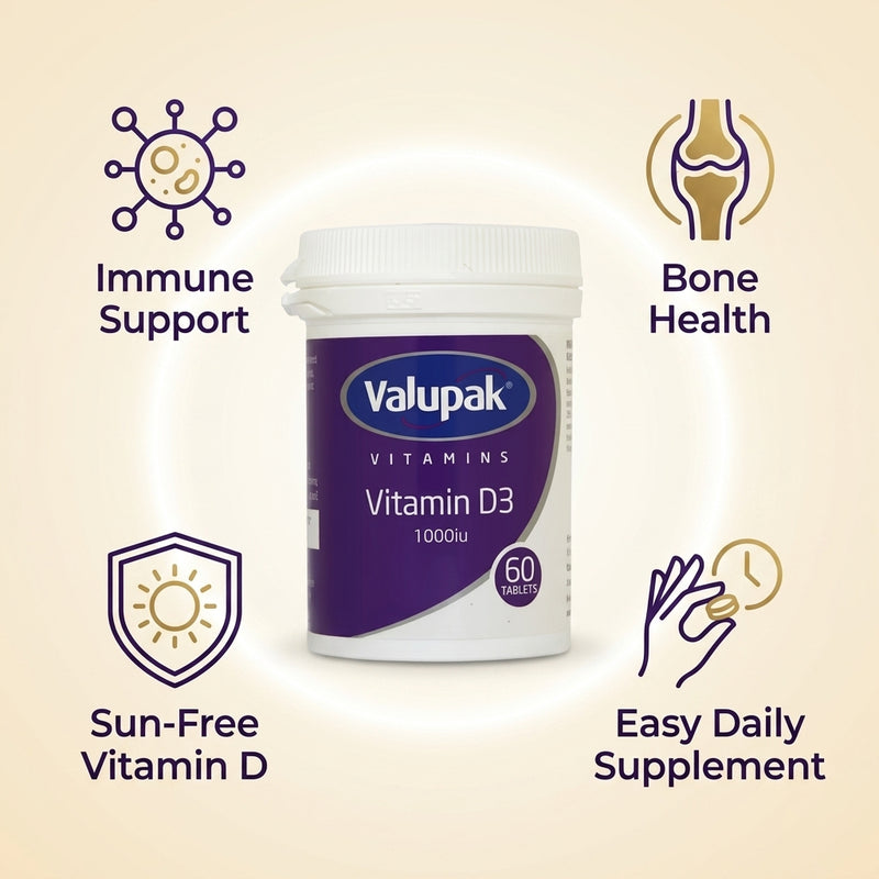 Valupak Vitamin D3 1000iu Tablets 60tabs