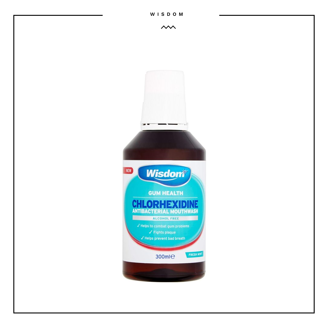 Wisdom Chlorhexidine Antibacterial Mouthwash Fresh Mint 300ml A/F