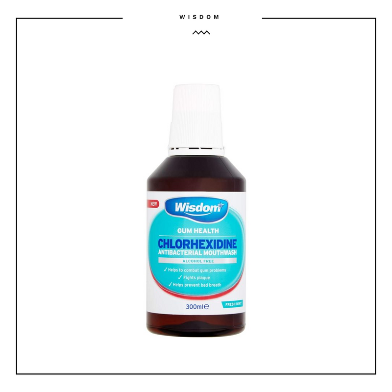 Wisdom Chlorhexidine Antibacterial Mouthwash Fresh Mint 300ml A/F