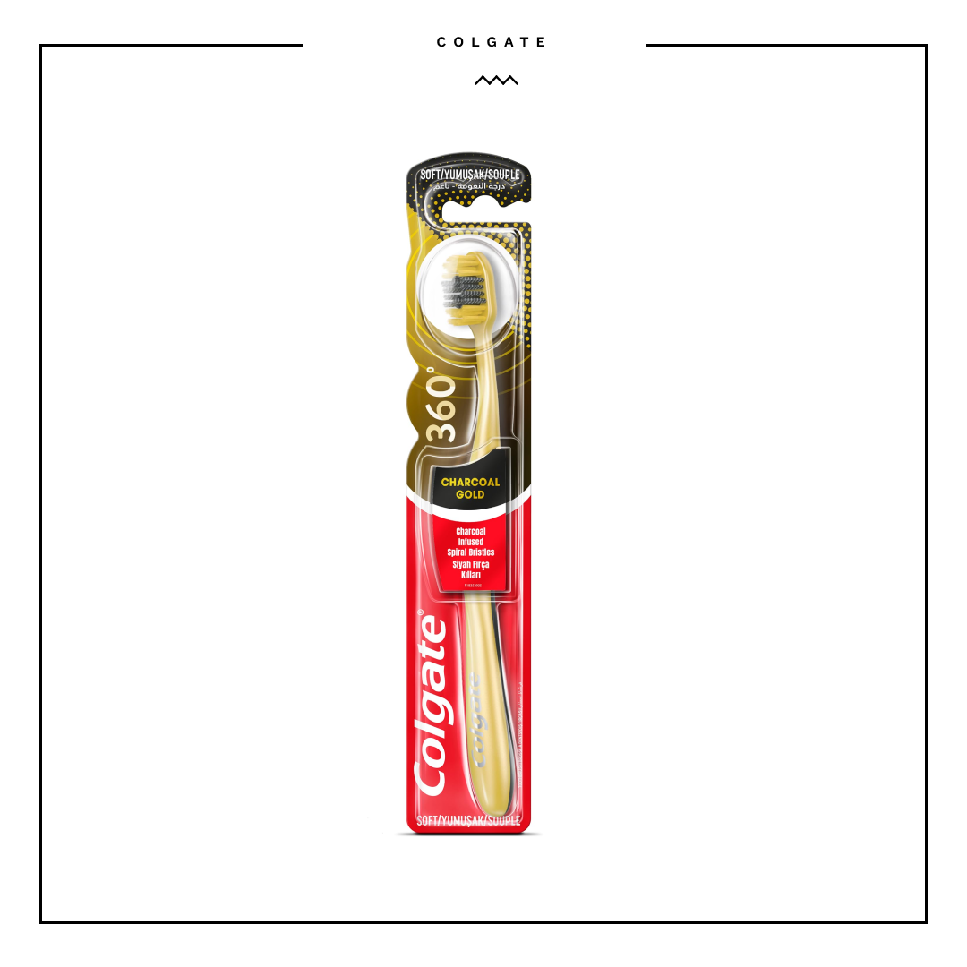 Colgate 360 Charcoal Gold Soft Toothbrush