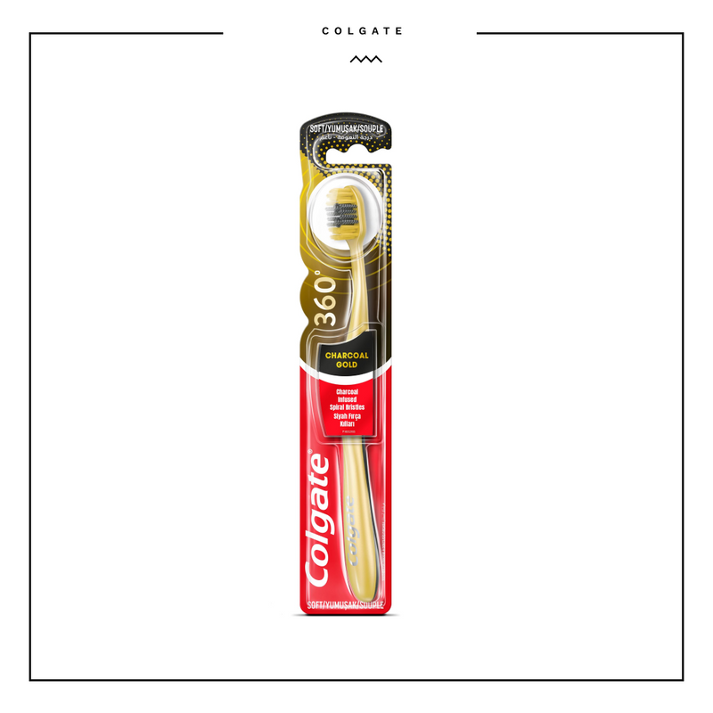 Colgate 360 Charcoal Gold Soft Toothbrush