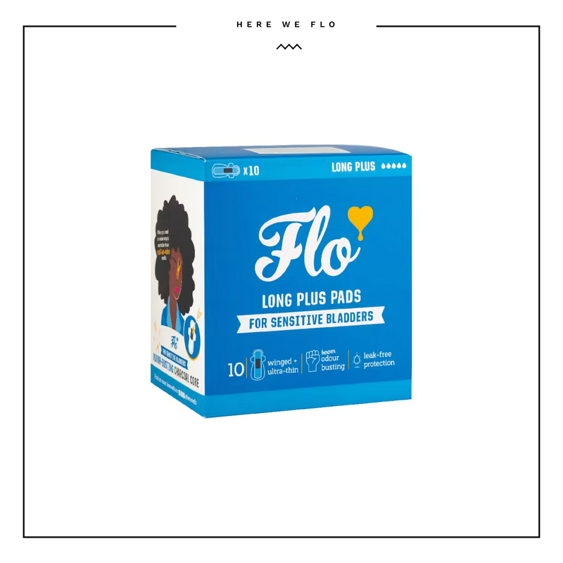 Flo long Plus Pads For Sensetive Bladders 10 Winged Ultra Thin