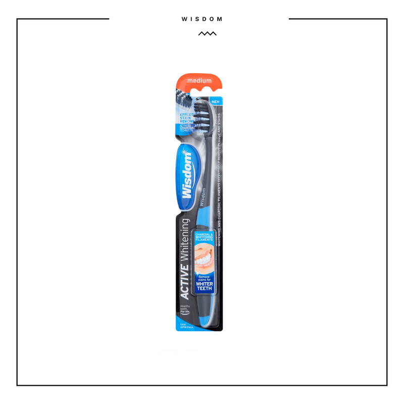 Wisdom Active Whitening Charcoal MediumToothbrush