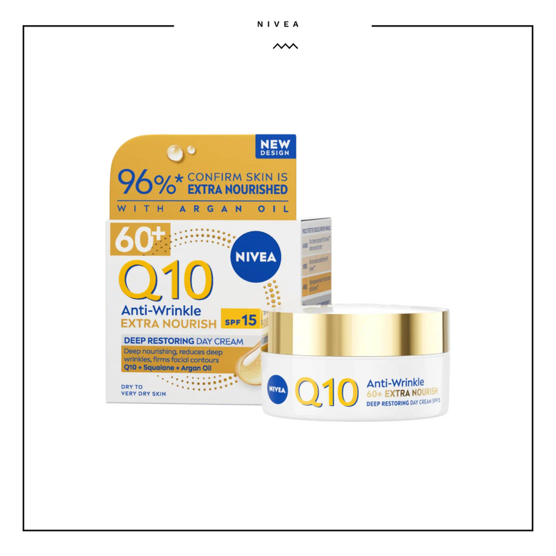 Nivea Q10 Anti-Wrinkle 60+ Extra Nourish SPF15 Deep Restoring Day Cream 50ml
