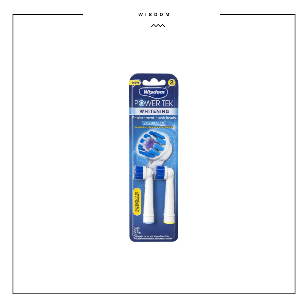 Wisdom Power tech Whitening Replacement brush Heads 2 pack