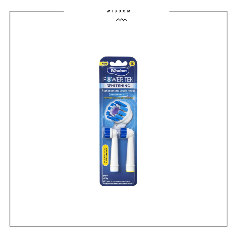 Wisdom Power tech Whitening Replacement brush Heads 2 pack