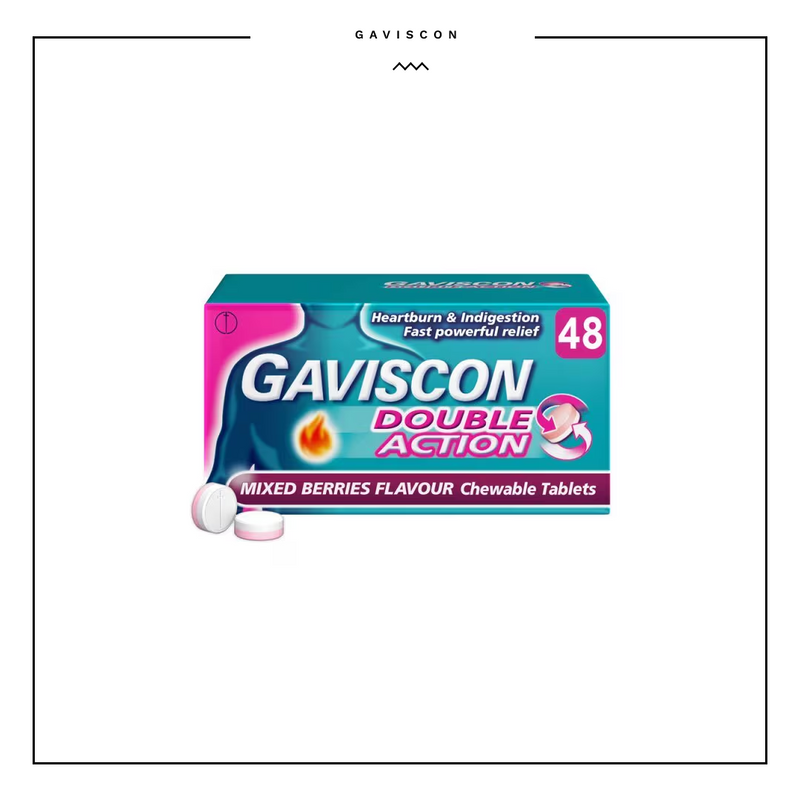 Gaviscon Heartburn Double Action Mixed Berry Tablets X48