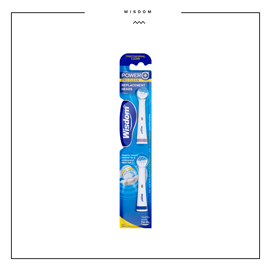 Wisdom Power Plus Electric Toothbrush Replacement Heads 2Pcs