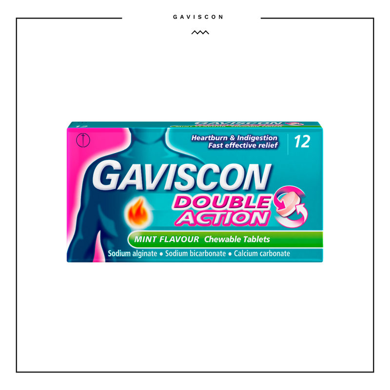 Gaviscon Double action Mint Flavour 12 Tablets