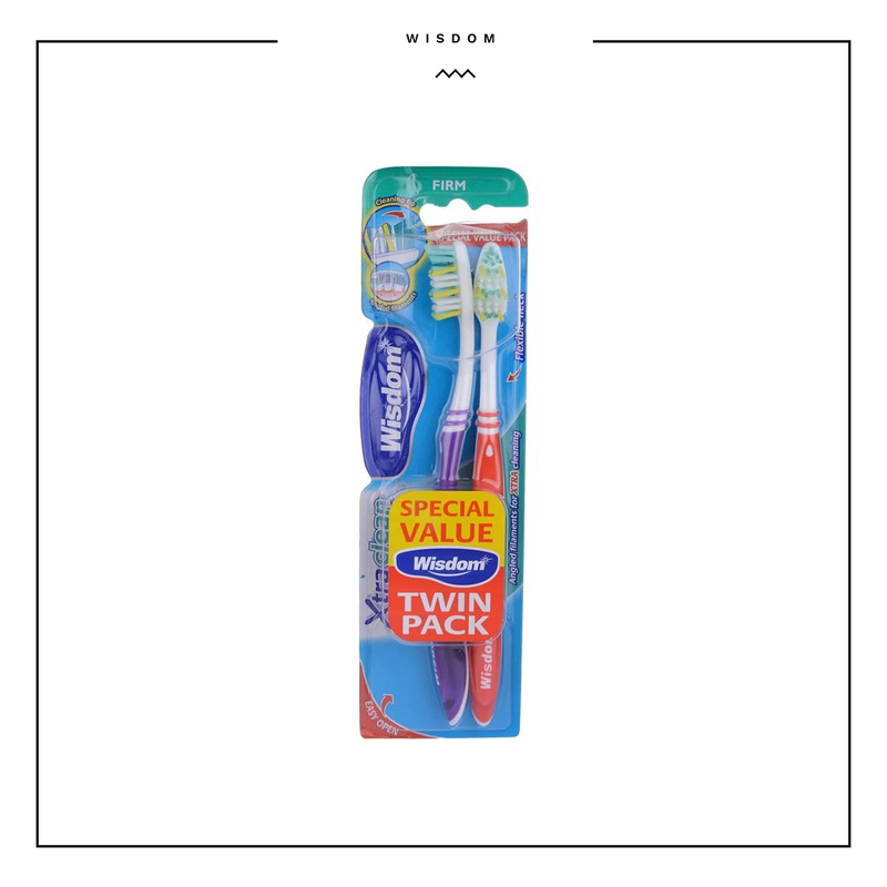 Wisdom Xtra Clean Firm Toothbrush Twin Pack