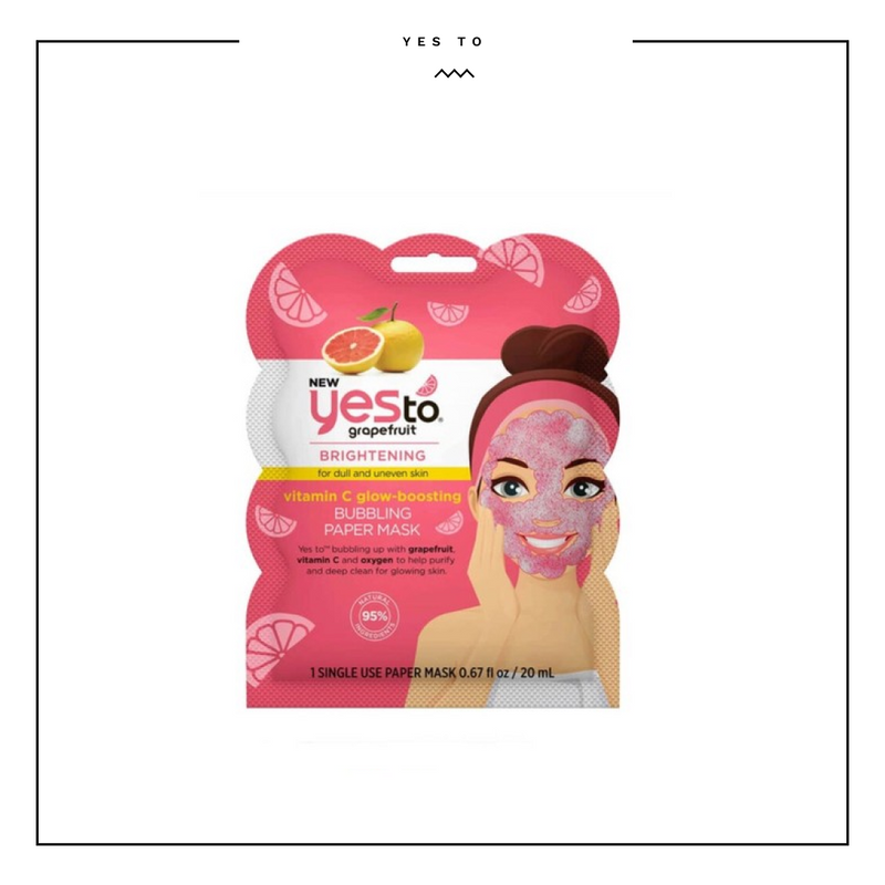 Yes to Grapefruit Brightening Vitamin C Glow Boosting Bubbling Paper Face Mask 20ml