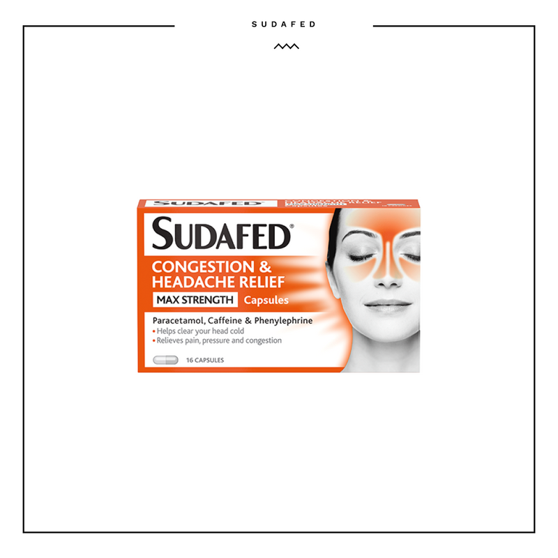 Congestion Headache Maximum Strength Capsules - Sudafed 16caps