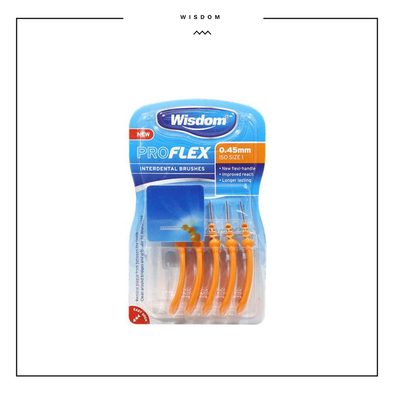 Wisdom Pro Flex Orange Interdental Brushes 0.45mm 5Pcs