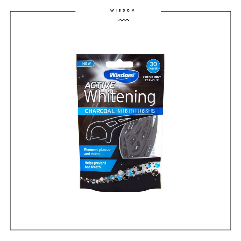 Wisdom Active Whitening Charcoal Flossers 30