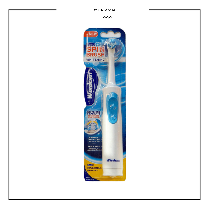 Wisdom Spin Brush Active Whitening Charcoal Battery Toothbrush