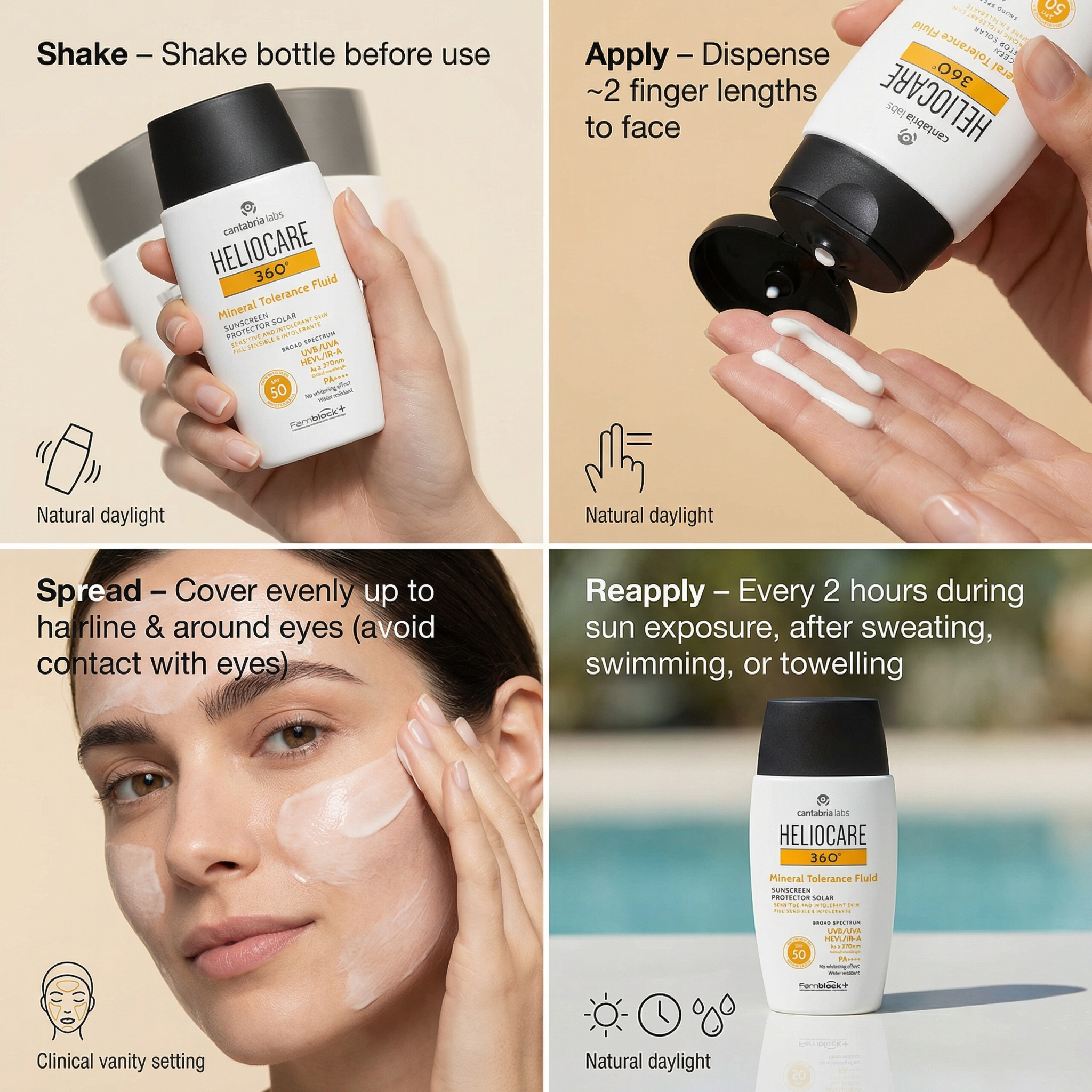 Heliocare 360 Mineral Fluid sunscreen protector solar SPF 50+ PA+++ 50ml