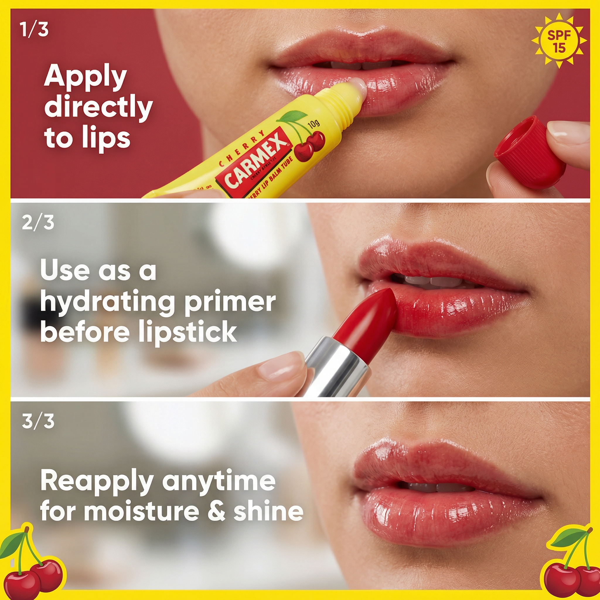 Carmex Cherry Lip Balm Tube SPF 15 10g