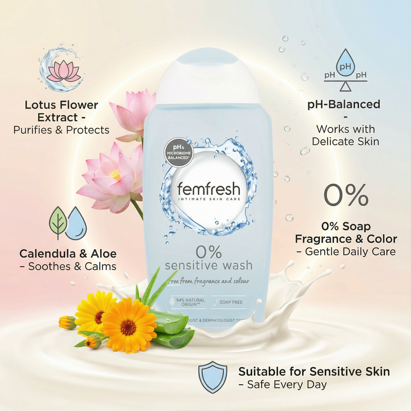 Femfresh intimate skin care 0% sensitive wash 250ml