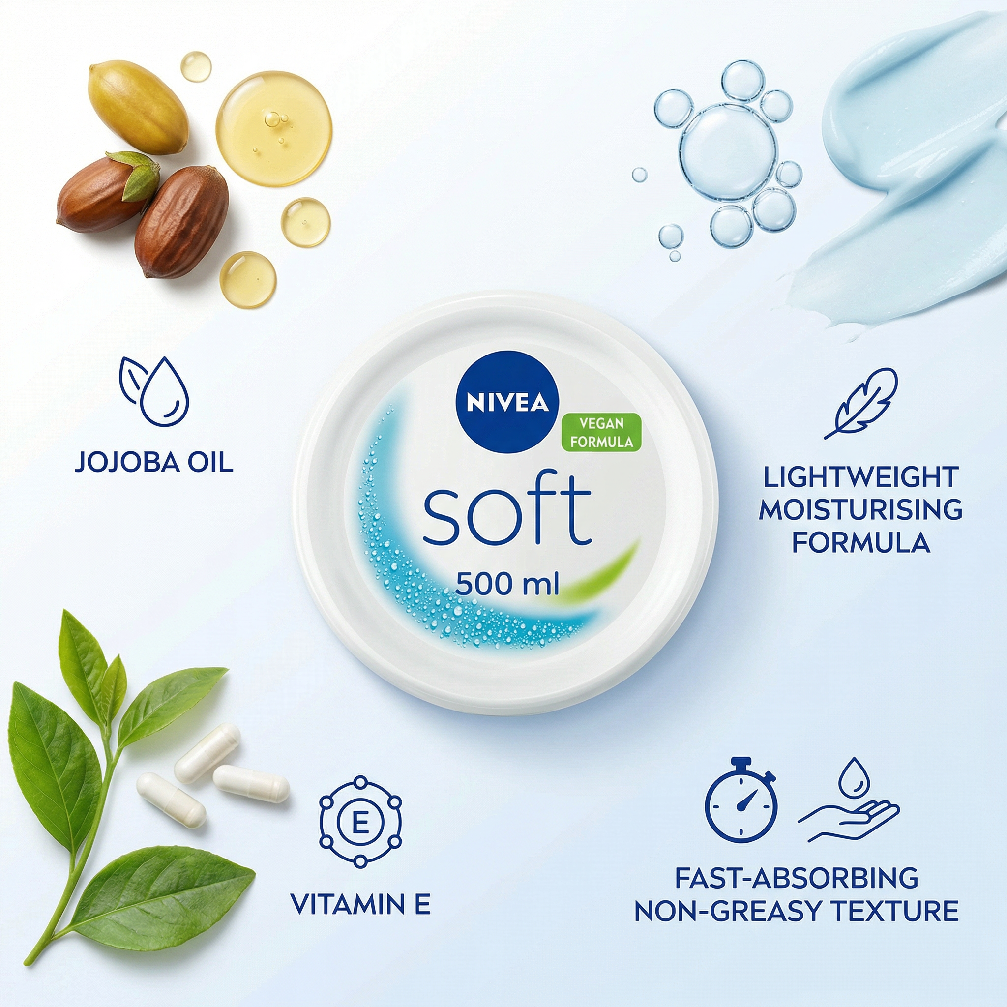 Nivea Soft Moisturising Cream 500ml
