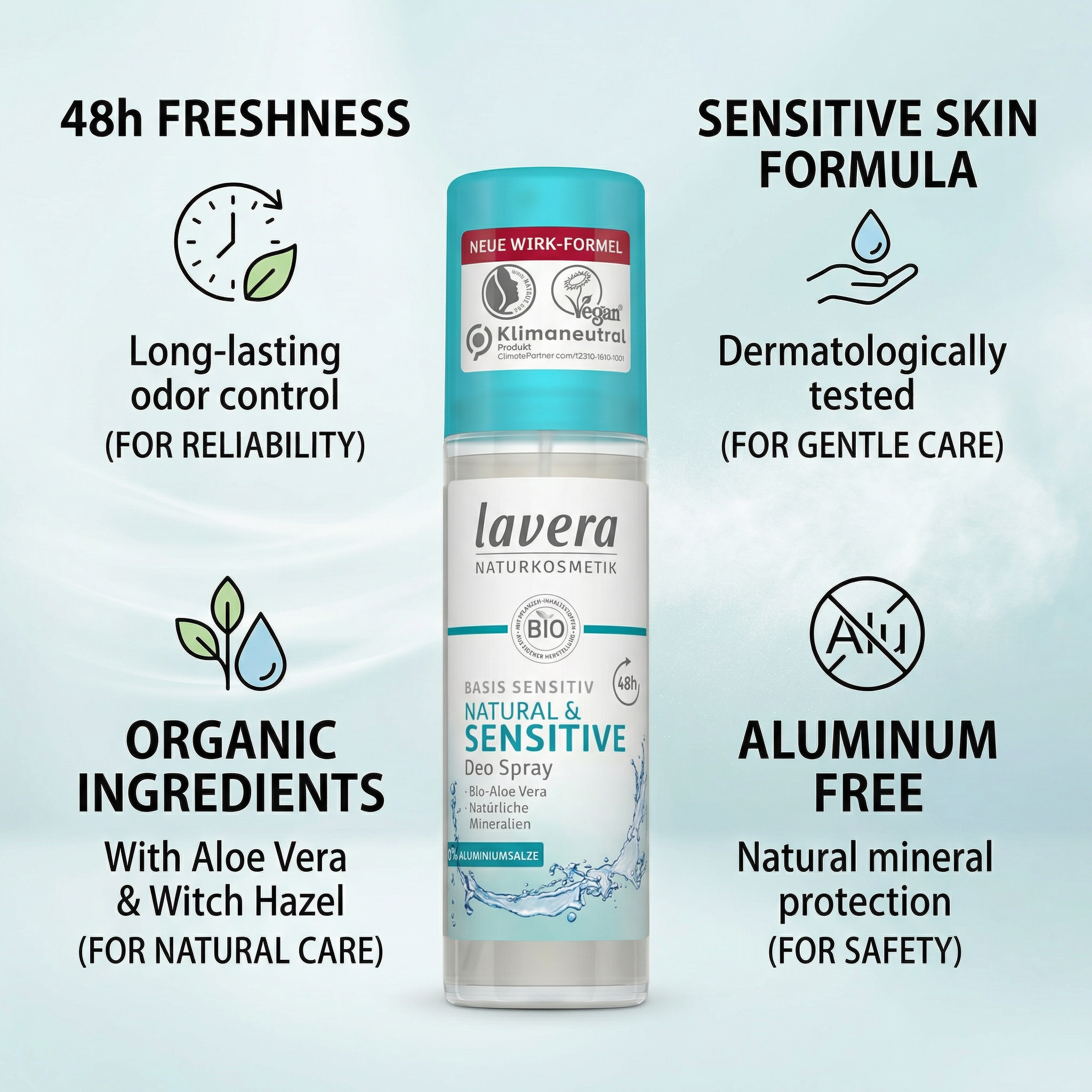 Lavera Basis Sensitiv Natural & Senstiv Deo Spray 75ml