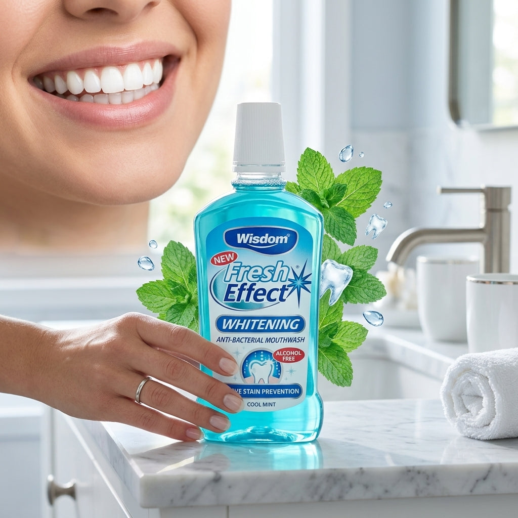 Wisdom Mouthwash Whitening Cool Mint 500Ml