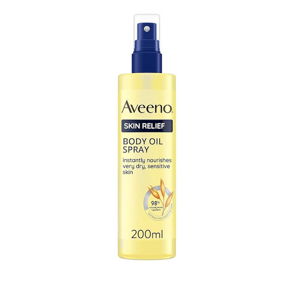 Aveeno Skin Relief Body Oil Spray, With Oat Oil & Jojoba Oil, Suitable For Sensitive Skin, Instantly Nourishes Very Dry, Sensitive Skin, Suitable for a Massage, 200ml