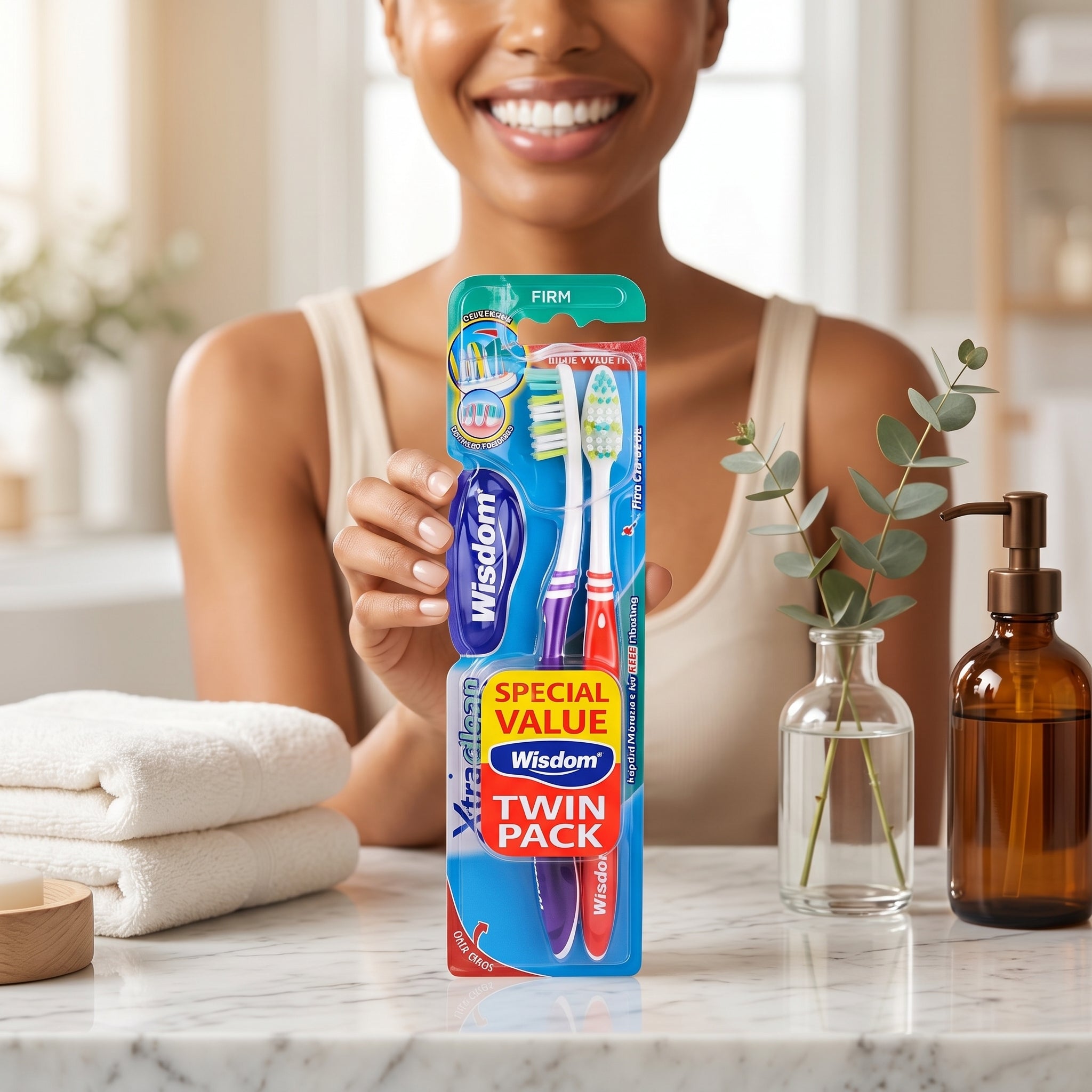 Wisdom Xtra Clean Firm Toothbrush Twin Pack