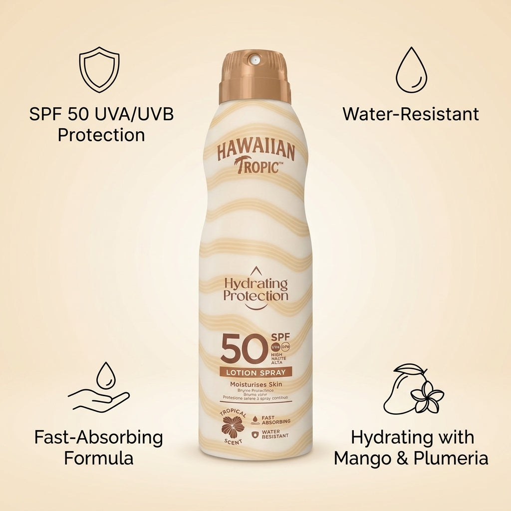 Hawaiian Tropic Hydrating Protection 50SPF Lotion Spray