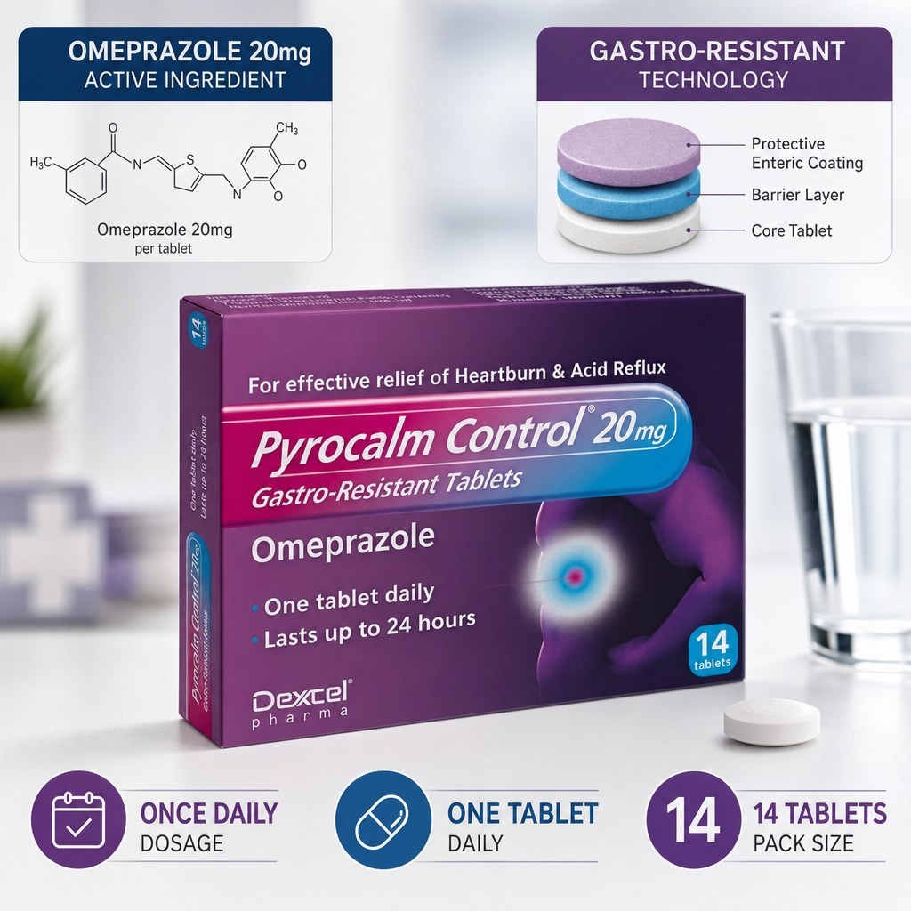 Pyrocalm Control Gastro-Resistant Tablets 14tabs